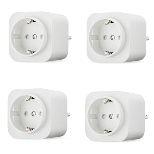 Amazon Basics Smart WLAN-Steckdose 2.4 GHz Wi-Fi für EU-Steckdose, für den Innenbereich, nur kompatibel mit Alexa, Weiß, 4 Stück von Amazon Basics