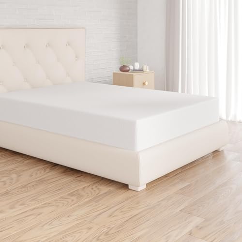 Amazon Basics Spannbettlaken, 90 x 200 cm, 100% Baumwolle, Jersey Spannbetttuch, Matratzenhöhe bis 30 cm, Weiß Amazon Basics Spannbettlaken, 90 x 200 cm, 100% Baumwolle, Jersey Spannbetttuch, Matratzenhöhe bis 30 cm, Weiß von Amazon Basics