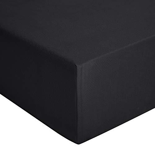 Amazon Basics - Spannbetttuch, Jersey, Anthrazit - 180 x 200 cm von Amazon Basics