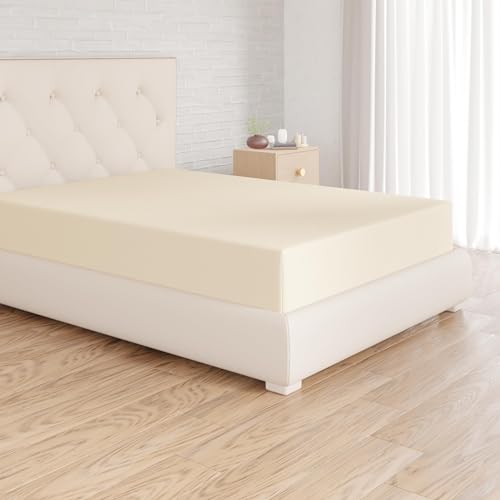 Amazon Basics Spannbettlaken, 140 x 200 x 30 cm, Mikrofaser, Spannbetttuch - Matratzenhöhe bis 30 cm, Beige Amazon Basics Spannbettlaken, 140 x 200 x 30 cm, Mikrofaser, Spannbetttuch - Matratzenhöhe bis 30 cm, Beige von Amazon Basics
