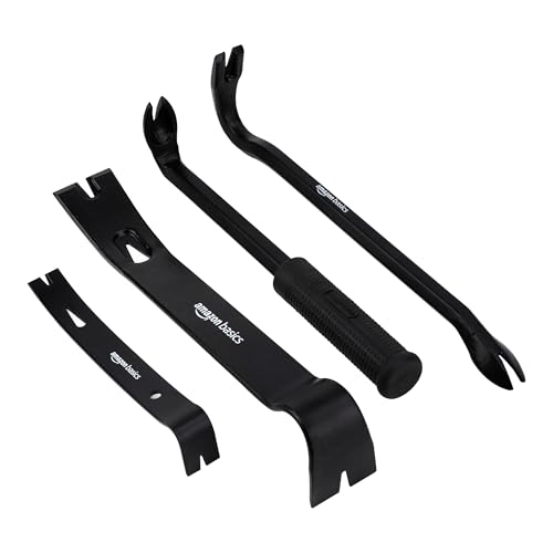 Amazon Basics Stemmeisen und Nagelzieher, 4 stück, 1er-Pack, Schwarz von Amazon Basics