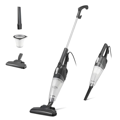 Amazon Basics Stielstaubsauger, 2-in-1-Gerät mit Kabel, ECO-Motor, HEPA-Filter, geringes Gewicht, Schwarz von Amazon Basics