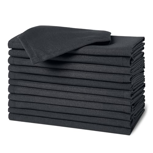 Amazon Basics Stoffservietten, Fleckenabweisend, Waschbar und Wiederverwendbar, 12er-Pack, 43 x 43 cm, Schwarz Amazon Basics Stoffservietten, Fleckenabweisend, Waschbar und Wiederverwendbar, 12er-Pack, 43 x 43 cm, Schwarz von Amazon Basics