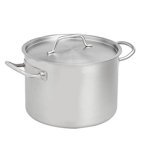 Amazon Basics Suppentopf mit Deckel, Edelstahl mit Aluminiumbeschichtung, 9,5 l, Silber(Früher Marke AmazonCommercial) von Amazon Basics