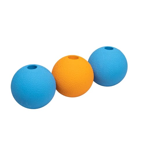 Amazon Basics Supreme Gummibälle zum Spielen für Hunde, 6.4 cm (3 Stück), Blau, Orange von Amazon Basics
