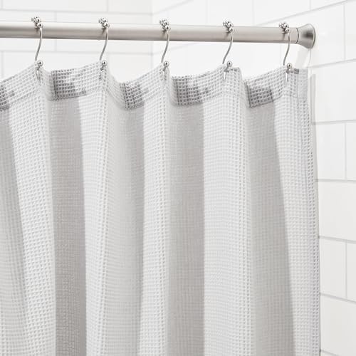 Amazon Basics Verstellbare Duschvorhang-Spannstange, 198 bis 274 cm, Nickel von Amazon Basics