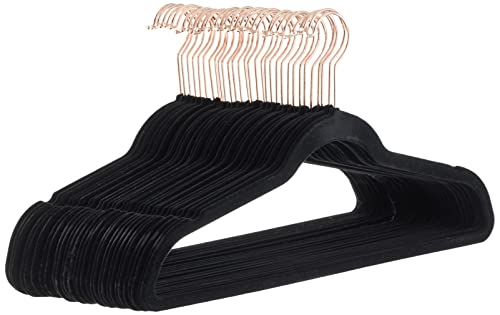 Amazon Basics Velvet Suit Hangers, 30er-Pack, Black/Gold von Amazon Basics