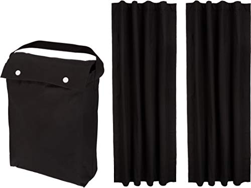 Amazon Basics – Verdunkelungsvorhang mit Saugnäpfen, tragbar und reisefreundlich, Schwarz, 2er-Pack, 78in X 50in (198 L cm x 127 W cm) von Amazon Basics