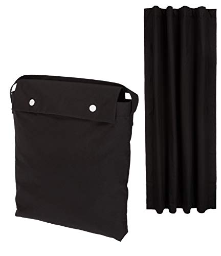 Amazon Basics Tragbarer Verdunkelungsvorhang für Fenster mit Saugnäpfen, 198 x 127 cm, 1 Stück, Schwarz von Amazon Basics