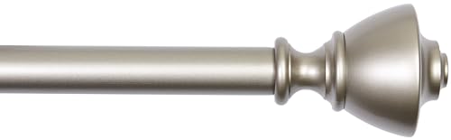 Amazon Basics Ausziehbare Gardinenstange mit abgerundeten Kappen-Endstücken, 91 bis 183 cm, Nickel von Amazon Basics