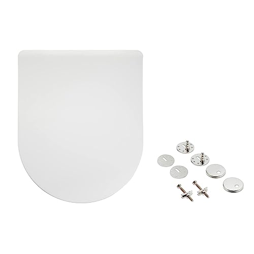 Amazon Basics D-förmig WC-Sitz in D-Form aus Urea-Material, matte Oberfläche, 36.5 x 43 cm, Weiß von Amazon Basics