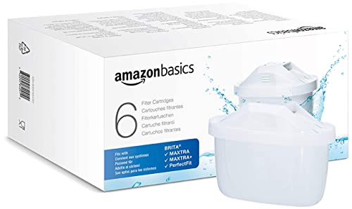 Amazon Basics Wasserfilterkartuschen, 6 Stück, passend für alle BRITA Systeme inkl. PerfectFit & Amazon Basics Systeme von Amazon Basics