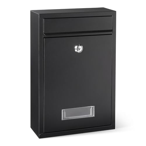 Amazon Basics abschließbarer Briefkasten mit Wandhalterung, langlebiger, verzinkter Stahl, 32.5cm H x 21.5cm W x 9.0cm D, Schwarz Amazon Basics abschließbarer Briefkasten mit Wandhalterung, langlebiger, verzinkter Stahl, 32.5cm H x 21.5cm W x 9.0cm D, Schwarz von Amazon Basics