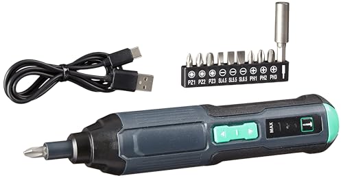 Amazon Basics by SKIL, Akku-Schraubendreher, wiederaufladbar, 3,6 V (4V max.) mit 10-teiligem Bit-Set und USB-Kabel (Früher Denali) von Amazon Basics