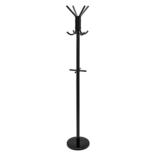 Amazon Basics Hut- und Kleiderständer, 29.5 x 29.5 x 167 cm (L x W x H), Schwarz von Amazon Basics