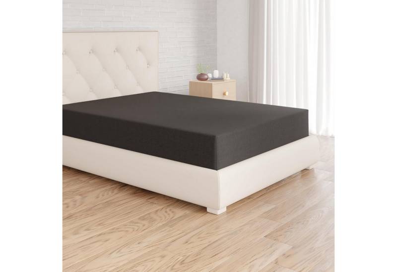 Amazon Basics Betttuch Spannbetttuch 135x190 cm, Schwarz, Weiß Mikrofaser, Bettlaken, Polyester, Gummizug: rundum Gummizug, Extra tiefes Spannbetttuch für hohen Liegekomfort (bis 40 cm) von Amazon Basics