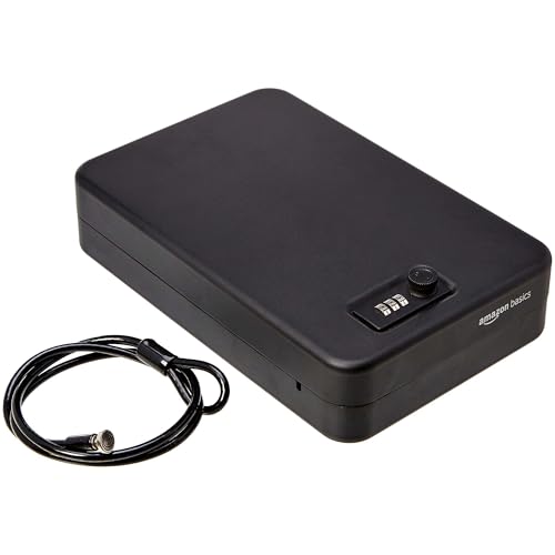 Amazon Basics Tragbarer Tresor mit Zahlenschloss für Dokumente und Schmuck, Größe XXL, Schwarz von Amazon Basics