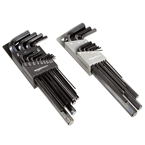 Amazon Basics Innensechskant-Schlüssel-Set mit langem Arm, 22er-Pack, SAE/metrisch Amazon Basics Innensechskant-Schlüssel-Set mit langem Arm, 22er-Pack, SAE/metrisch von Amazon Basics