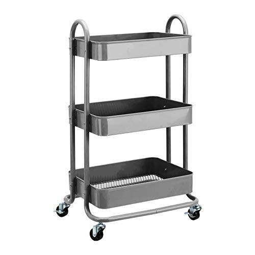 Amazon Basics Werkzeug- oder Küchenrollwagen, 3 Ebenen, Metall, Anthrazit Amazon Basics Werkzeug- oder Küchenrollwagen, 3 Ebenen, Metall, Anthrazit von Amazon Basics