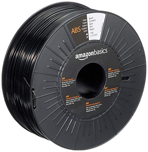 Amazon Basics 1.75 mm schwarzer 3D-Drucker ABS-Filament, 1 kg Spule von Amazon Basics