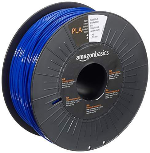 Amazon Basics 3D-Drucker-Filament aus PLA-Kunststoff, 1.75 mm, Dunkelblau, 1-kg-Spule von Amazon Basics