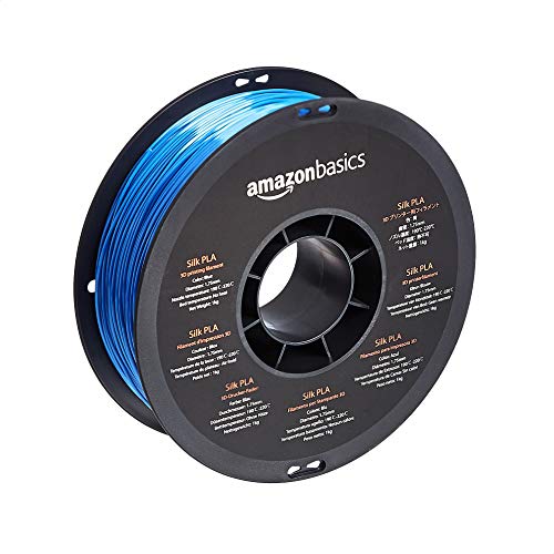 Amazon Basics - 3D-Drucker-Filament aus SILK-PLA-Kunststoff, 1.75 mm, 1-kg-Spule, Seidenblau von Amazon Basics