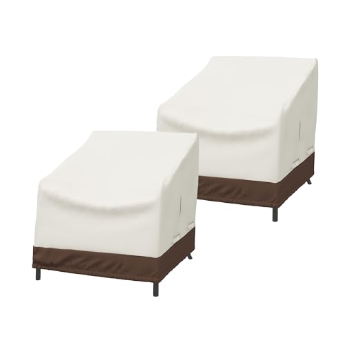 Amazon Basics Classic Accessories Abdeckung für tiefen Klubsessel, 1-Sitzer 2 Stück, Beige, Hellbraun von Amazon Basics