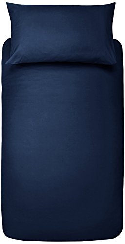 Amazon Basics 2-teiliges Mikrofaser-Bettwäsche-Set, Bettdeckenbezug 135 x 200 cm & 1 Kissenbezug 50 x 80 cm, Marineblau, einfarbig von Amazon Basics