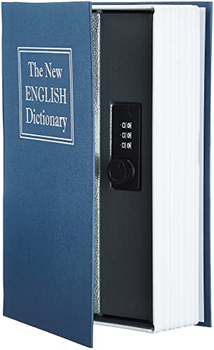 Amazon Basics Buch-Safe, Kombinationsschloss - 5.6 x 15.5 x 23.9 cm, Blau von Amazon Basics