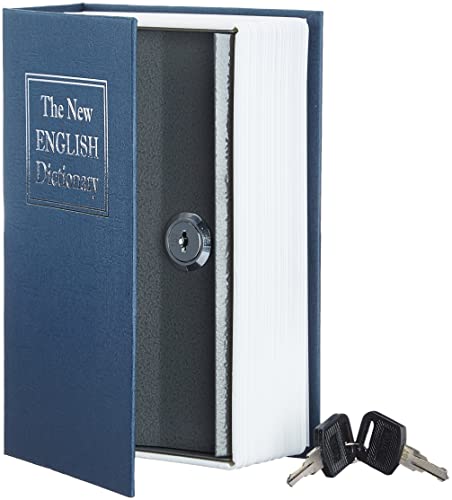 Amazon Basics Buch-Safe, Schloss mit Schlüssel (klein) - Mittel, Blau von Amazon Basics