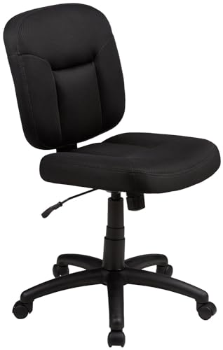 Amazon Basics Bürostuhl, Schreibtischstuhl mit gepolsterter Rückseite, rückenfreundlich, höhenverstellbar, einfache Montage, 65 D x 61 W x 87.5-98 H cm, schwarz von Amazon Basics