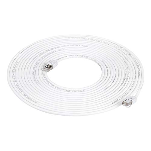 Amazon Basics – High-Speed-Patchkabel, RJ45 Cat7, Gigabit-Ethernet, 1 Stück, weiß, 15 m von Amazon Basics