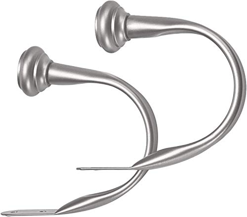 Amazon Basics Dekorativer Raffhalter für Gardinen, 2er-Pack, Nickel von Amazon Basics
