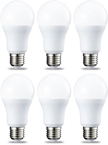 Amazon Basics LED-Leuchtmittel, Edison-Schraubgewinde E27, 10 W (entspricht 75-W-Glühbirne), Kaltweiß, nicht dimmbar, 6er-Pack von Amazon Basics