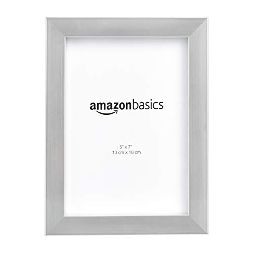 Amazon Basics Rechteckig Fotorahmen, 13 x 18 cm, , 2 Stück, Nickelfarben von Amazon Basics