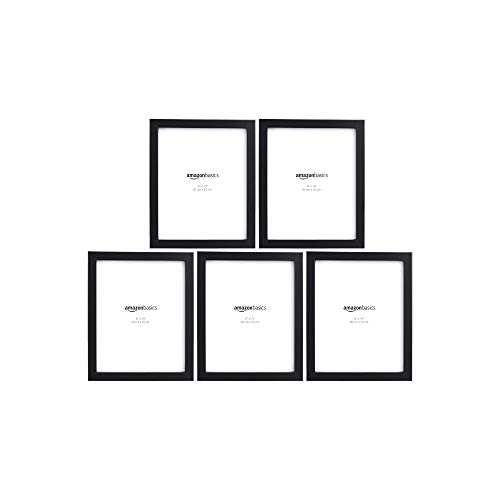 Amazon Basics - Rechteckig Fotorahmen, 5 Stück, Schwarz, 20 x 25 cm von Amazon Basics