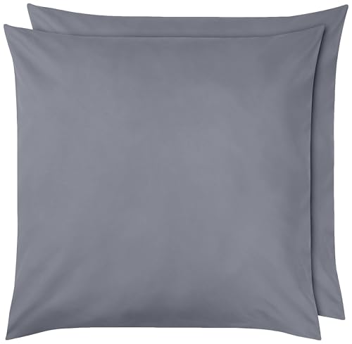 Amazon Basics Mikrofaser-Kissenbezüge, 65 x 65 cm, 2er-Pack, Dunkelgrau von Amazon Basics