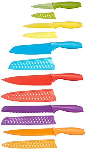 Amazon Basics Messer-Set, bunt, 12-teilig von Amazon Basics