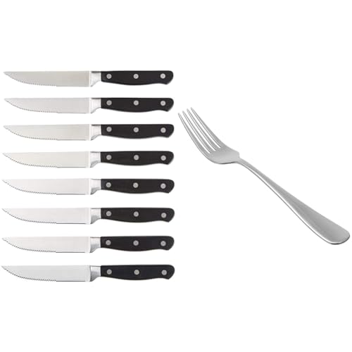 Amazon Basics Messerset, 8-teilig & Tafelgabeln, Abgerundete Kanten, Edelstahl, 12er-Pack Amazon Basics Messerset, 8-teilig & Tafelgabeln, Abgerundete Kanten, Edelstahl, 12er-Pack von Amazon Basics