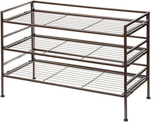 Amazon Basics 3-Lagiges Schuhregal Für 9 Paare, Braun, 68 D x 32 W x 47.5 H cm von Amazon Basics