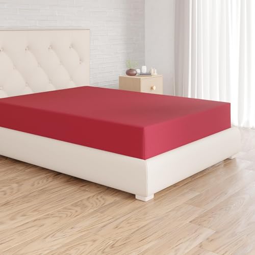 Amazon Basics Spannbettlaken, 160 x 200 x 30 cm, Mikrofaser, Spannbetttuch - Matratzenhöhe bis 30 cm, Burgunderrot Amazon Basics Spannbettlaken, 160 x 200 x 30 cm, Mikrofaser, Spannbetttuch - Matratzenhöhe bis 30 cm, Burgunderrot von Amazon Basics