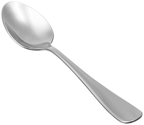 Amazon Basics Esslöffel aus Edelstahl, spülmaschinenfest, mit rundem Rand, große Esslöffel, 20,1 cm, 12er-Pack, Silber von Amazon Basics