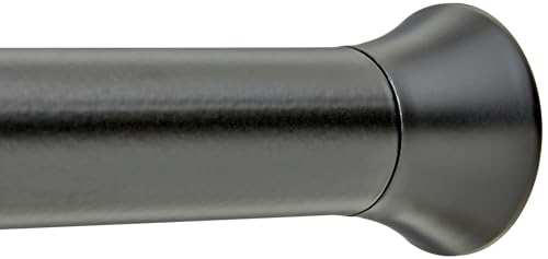 Amazon Basics Verstellbare Duschvorhang-Spannstange, 61 bis 91 cm, Schwarz von Amazon Basics