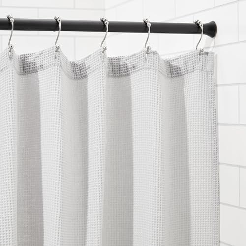 Amazon Basics Verstellbare Duschvorhang-Spannstange, 91 bis 137 cm, Schwarz von Amazon Basics