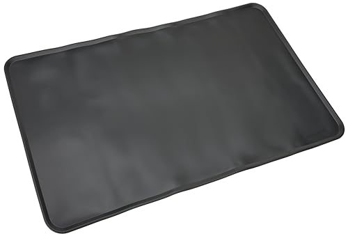 Amazon Basics - Wasserabweisende Napfunterlage aus Silikon, Unterlage für Haustierfutter, 60 x 41 cm, Schwarz, Einzelbett von Amazon Basics