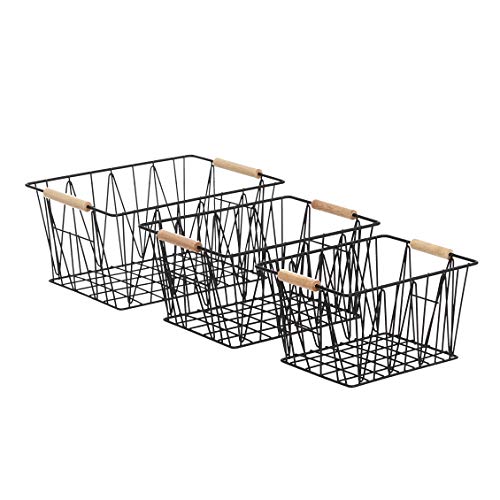 Amazon Basics Aufbewahrungskörbe Rechteckig aus Draht, 3 Stück, Standard, Schwarz Amazon Basics Aufbewahrungskörbe Rechteckig aus Draht, 3 Stück, Standard, Schwarz von Amazon Basics