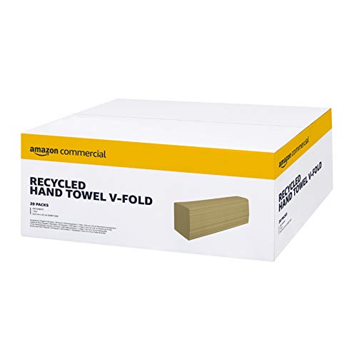 AmazonCommercial Singlefold (V-Falz) Papierhandtücher, 1-lagig Recycelt (Krepp), 5000 Blätter (250 Blätter, 20-er Pack), Blattgröße: 25 x 23 cm AmazonCommercial Singlefold (V-Falz) Papierhandtücher, 1-lagig Recycelt (Krepp), 5000 Blätter (250 Blätter, 20-er Pack), Blattgröße: 25 x 23 cm von AmazonCommercial