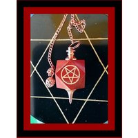 Roter Jaspis Pentagramm Pendel Heilige Geometrie Wicca von AmazonCrystals