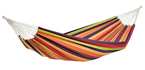 AMAZONAS Klassische Hängematte Lambada Tropical handgefertigt in Brasilien 210cm x 140cm bis 150 kg buntgestreift AMAZONAS Klassische Hängematte Lambada Tropical handgefertigt in Brasilien 210cm x 140cm bis 150 kg buntgestreift von AMAZONAS