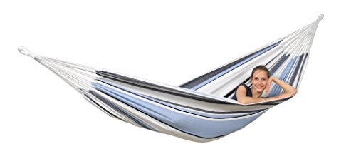 AMAZONAS - Salsa Hängematte in L-Size | Wetterfestes EllTex-Material, recycelte Baumwolle & Polyester | Liegefläche 210x140 cm | Belastbar bis 150 kg | Farbe: Marine von AMAZONAS